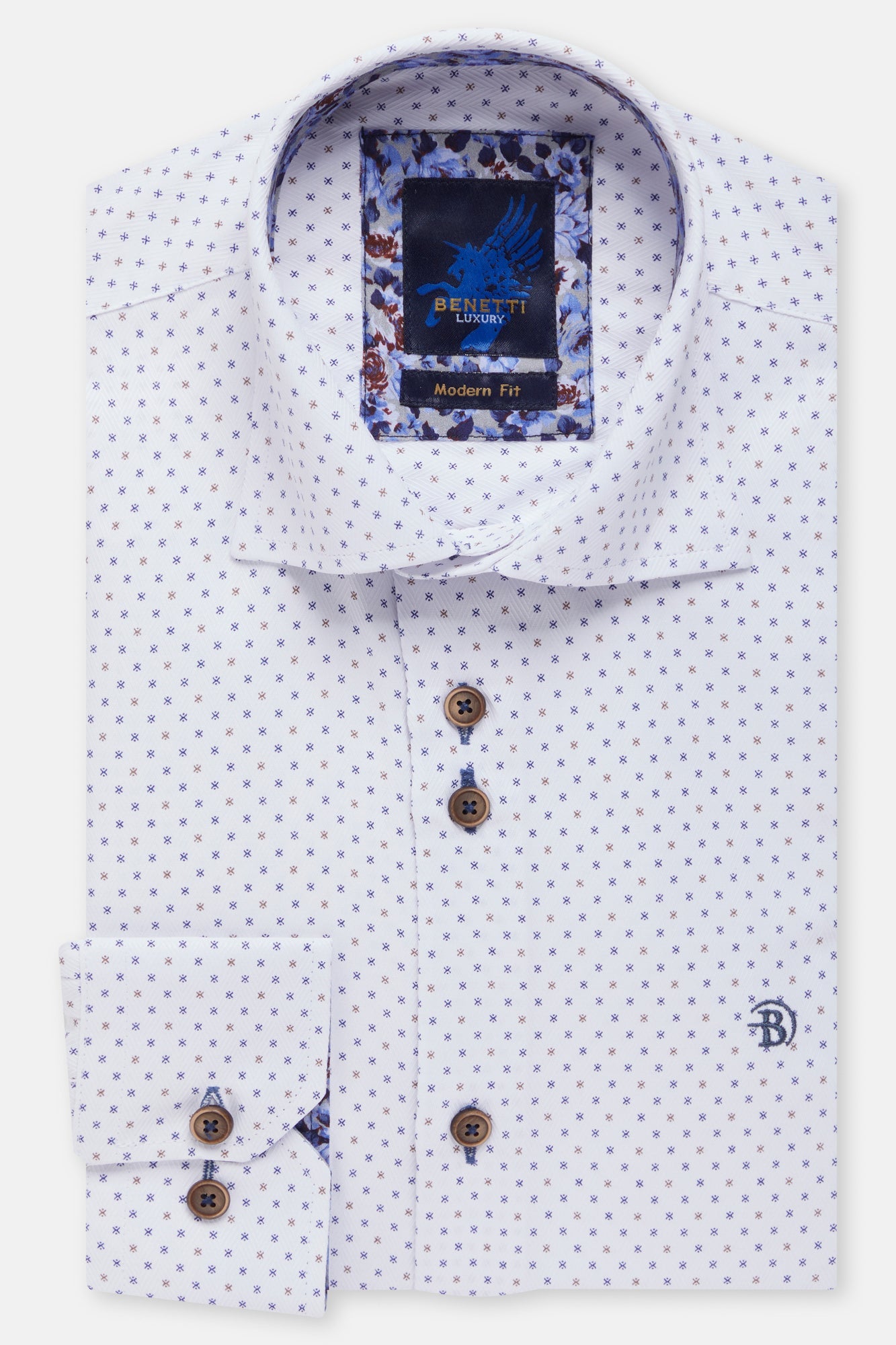 Men's Ryan Stone Long Sleeve Shirt-Front View-Shirt from Benetti Menswear