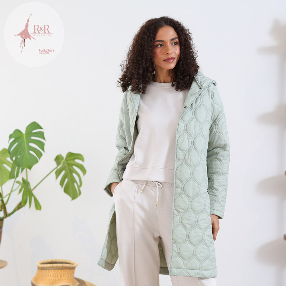 Ladies Relax & Renew Sabrina Sage Coat-Closer View