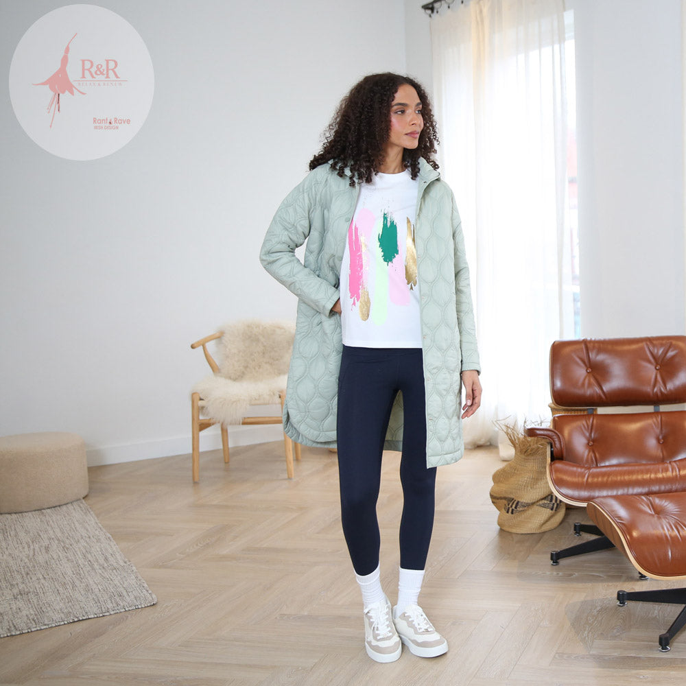 Ladies Relax & Renew Sabrina Sage Coat-Coat Opened View