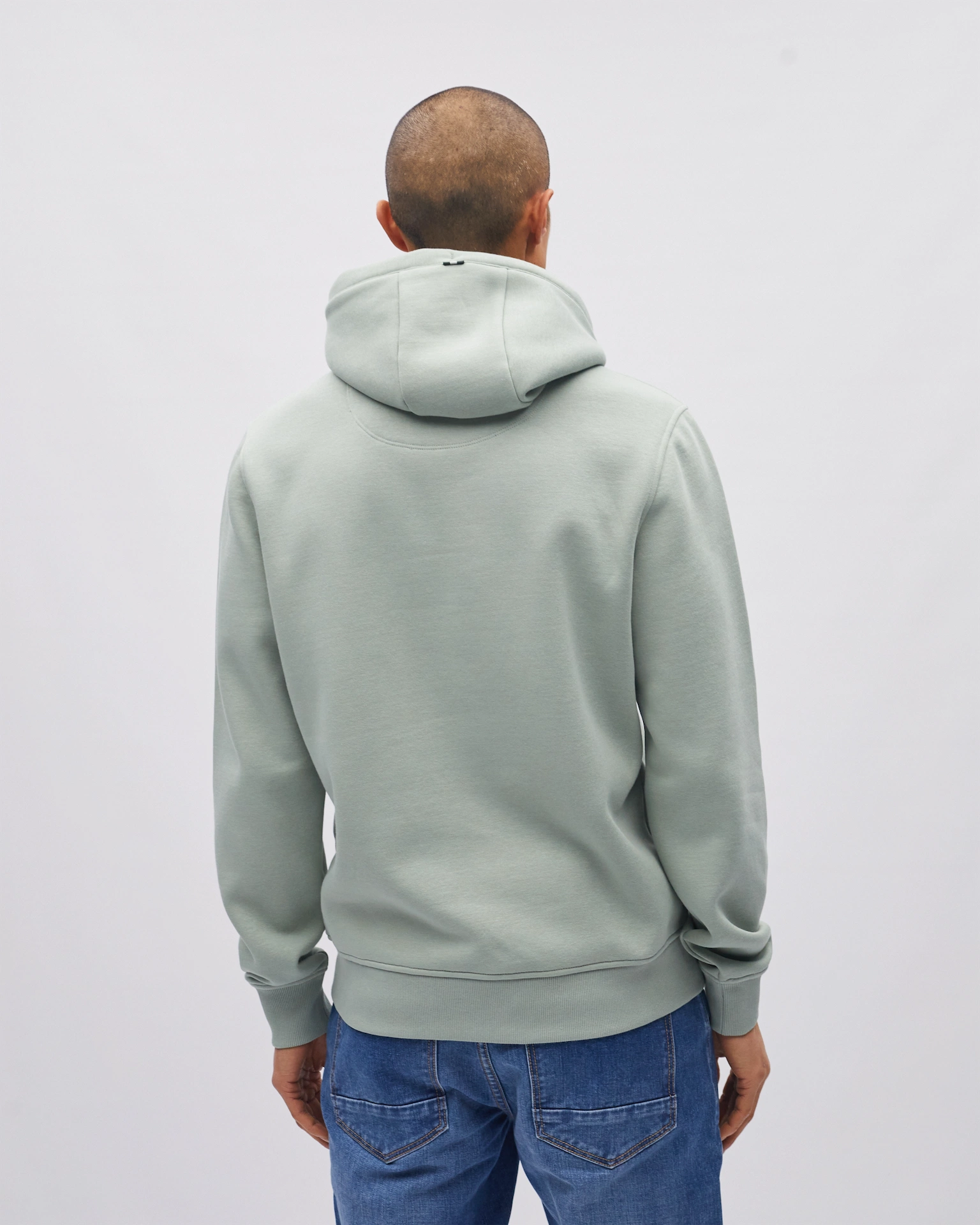 Diesel Salvatore Hoodie Tidal Green, back view on model