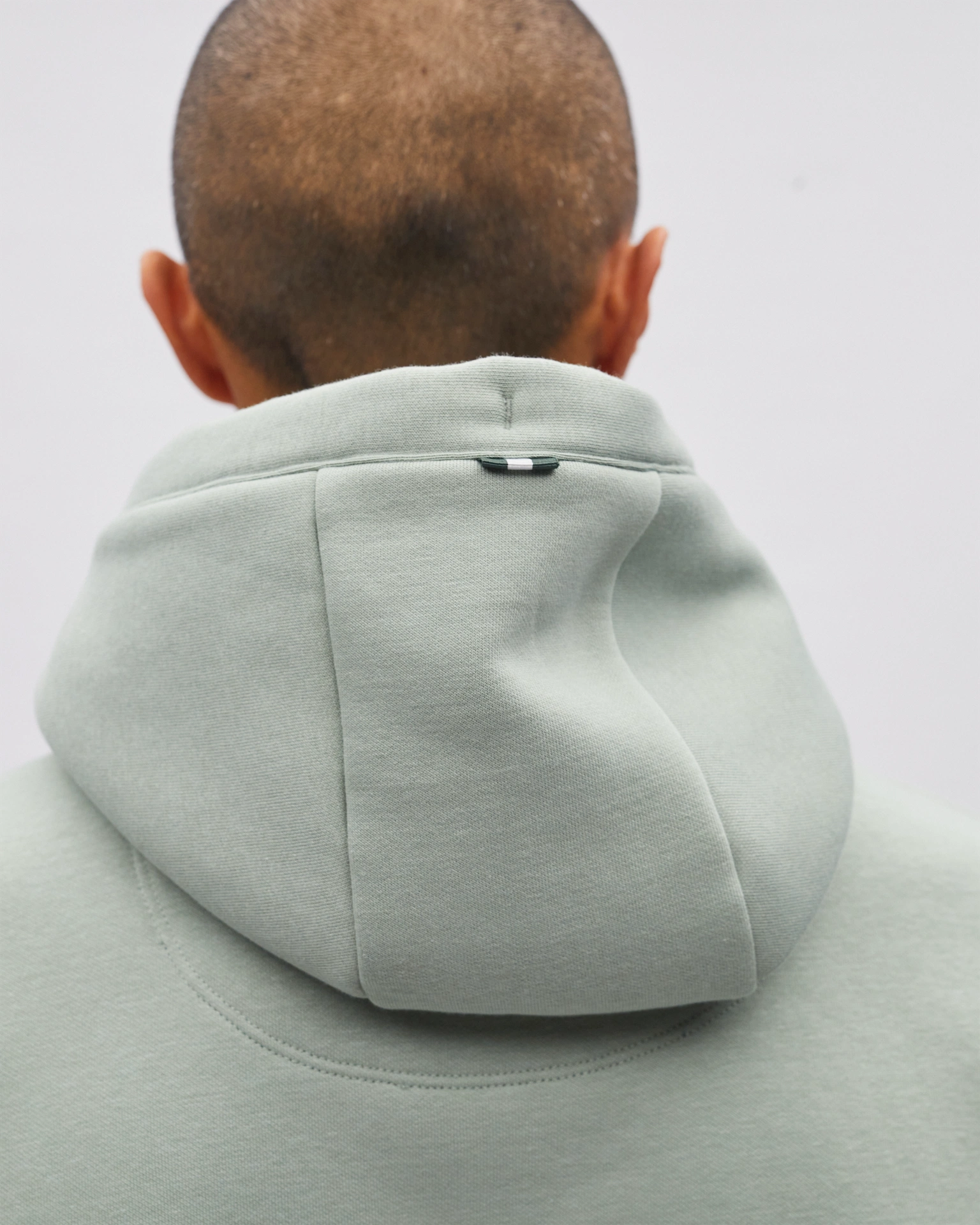 Diesel Salvatore Hoodie Tidal Green, hood and back logo detail