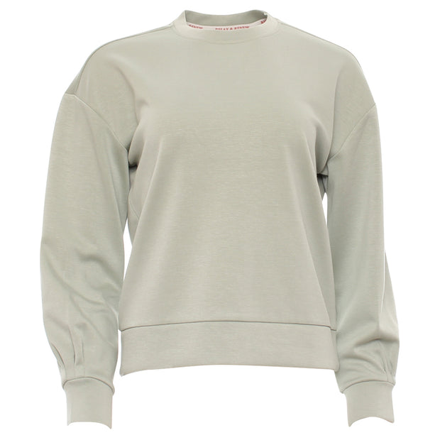 Ladies Relax & Renew Sandy Sage Sweater-Ghost Front View