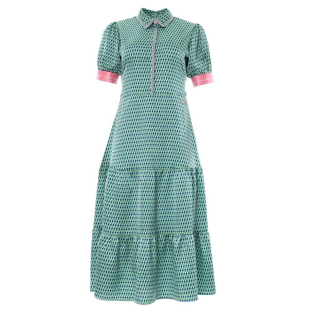 Ladies Saylor Green Midi Dress-Ghost Front View