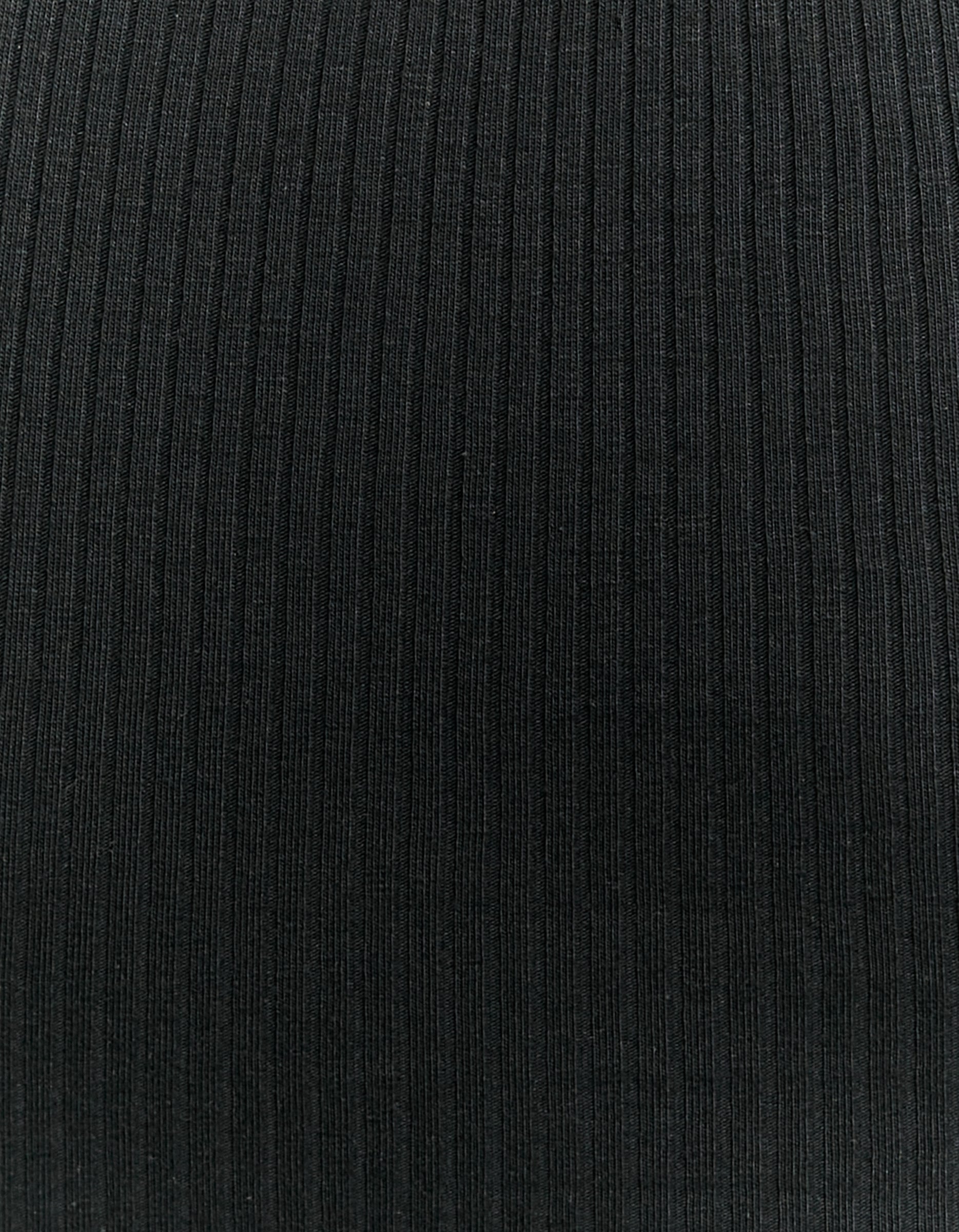 Ladies Black Ribbed Basic Bodysuit-Pattern View