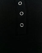 Tally Weijl Black Buttoned Long Sleeve Bodysuit BLACK flat front view