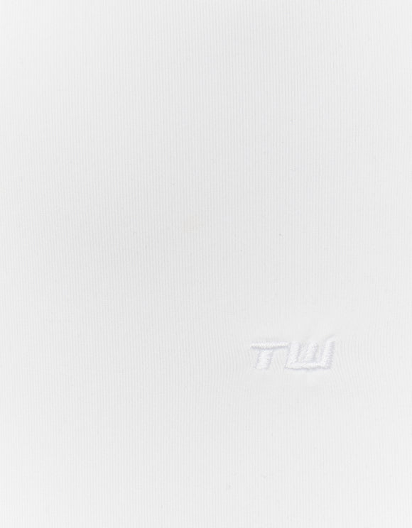 Tally Weijl White Basic Bodysuit, logo and ribbed fabric detail