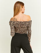 Tally Weijl Leopard Print Off Shoulder Bodysuit multi model front view