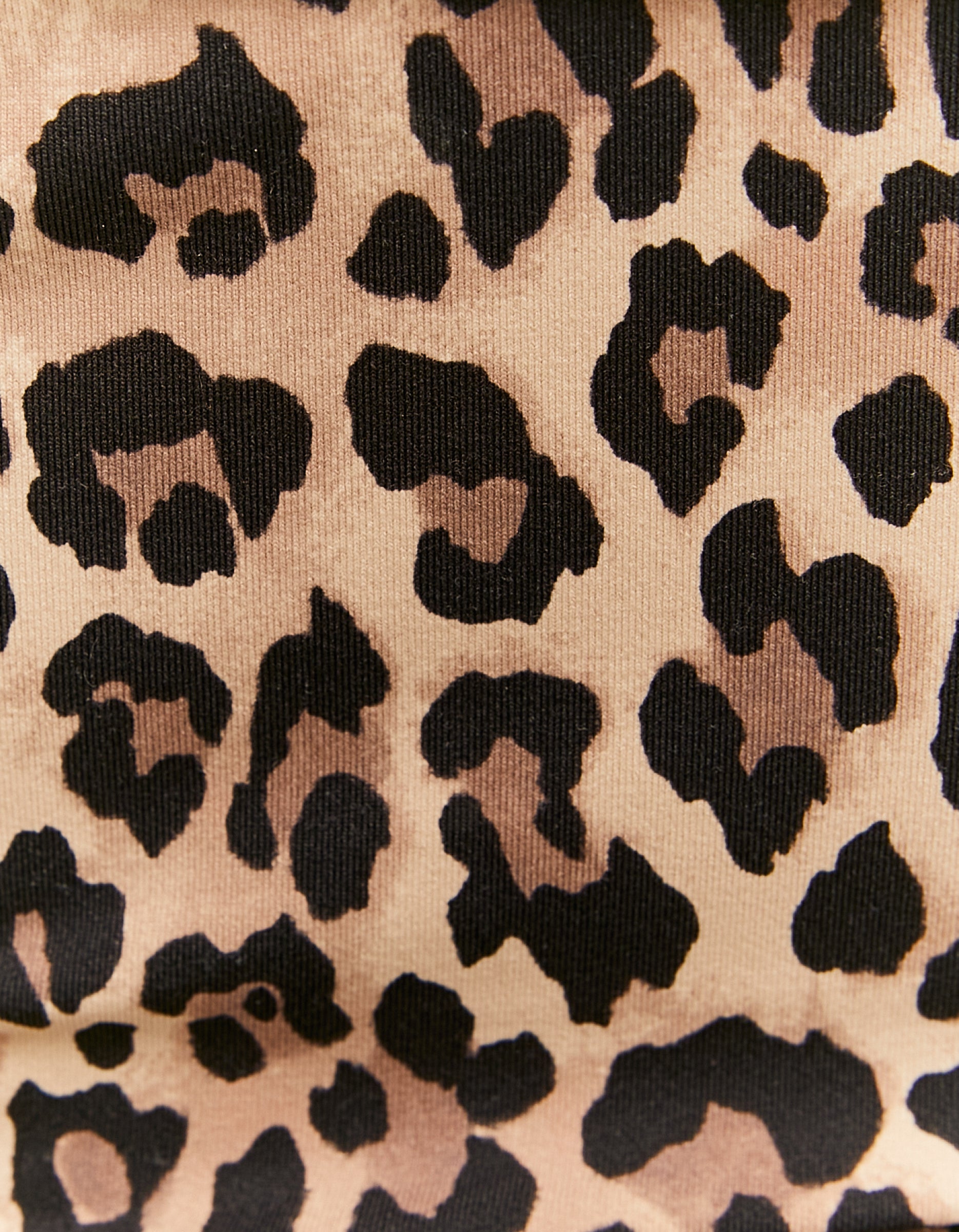 Ladies Leopard Print Off Shoulder Bodysuit-Close Up View