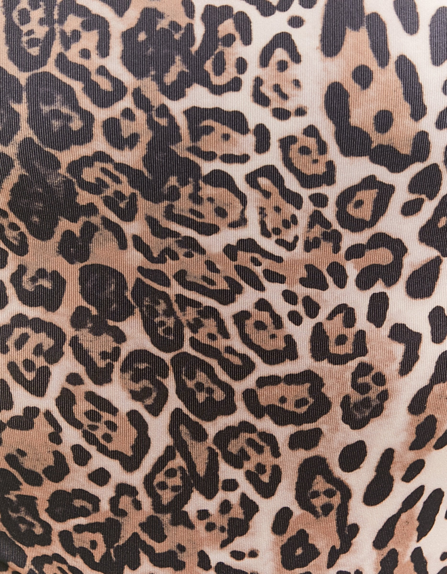 Ladies Leopard Print Bodysuit With Rhinestone Straps-Pattern Design