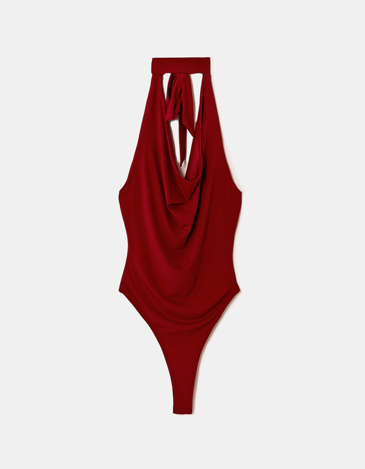 Ladies Burgundy Halter Bodysuit-Ghsot Front View