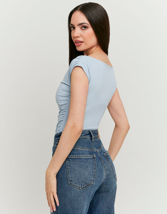 Tally Weijl Blue Bodysuit with Boat Neckline BLUE detail view