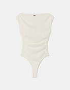 Tally Weijl White Bodysuit with Boat Neckline White back view