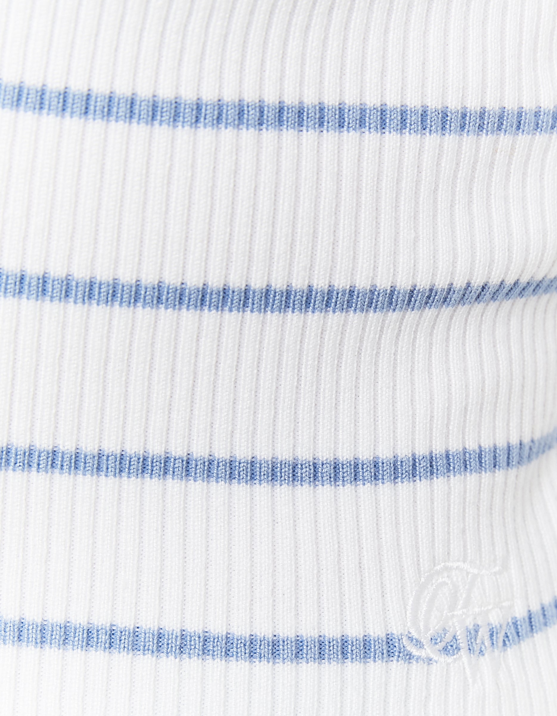 Striped Cropped Cardigan With Polo Neck