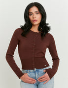 Tally Weijl Brown Cardigan Brown front view