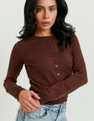 Tally Weijl Brown Cardigan Brown model front view