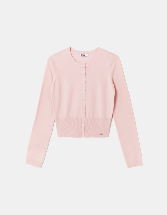 Tally Weijl pink cardigan, front view