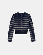 Tally Weijl Blue Striped Knit Cardigan Navy/White back view