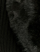 Tally Weijl Black Faux Fur V-Neck Cardigan BLACK flat front view