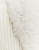 Tally Weijl Whtie Faux Fur V-Neck Cardigan WHITE flat front view