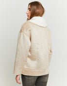 Tally Weijl Beige/White Faux Shearling Jacket Beige/White detail view