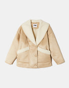 Tally Weijl Beige/White Faux Shearling Jacket Beige/White back view