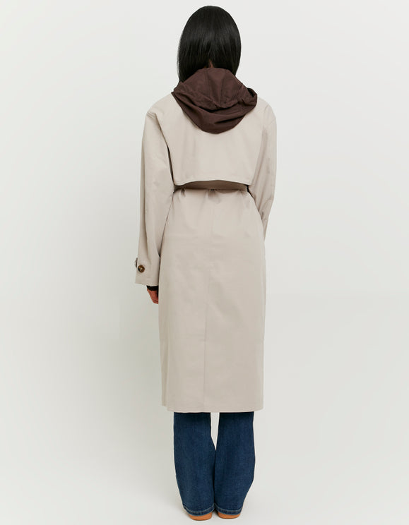 Tally Weijl Long Beige Trench Coat Beige detail view