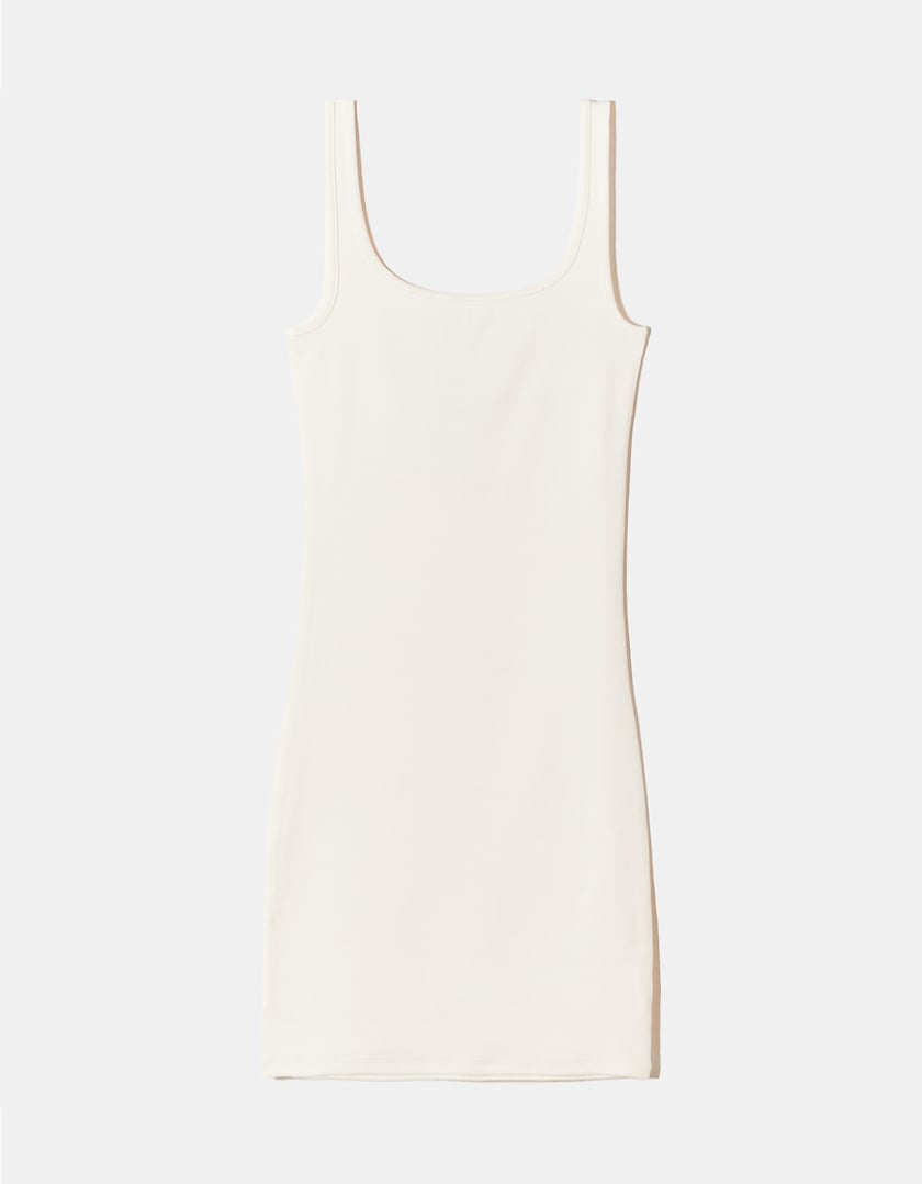Front view of white mini dress