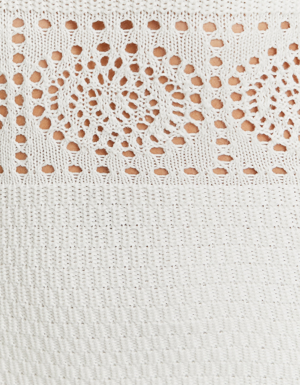 Ladies White Midi Dress With Crochet Pattern-Pattern View