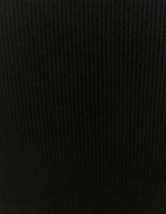 Ladies Figure-Hugging Black Mini Dress-Close Up View