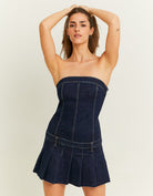 Tally Weijl Dark Blue Mini Denim Dress Blue view 11