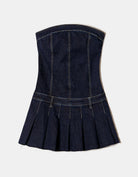 Tally Weijl Dark Blue Mini Denim Dress Blue back view