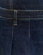 Tally Weijl Dark Blue Mini Denim Dress Blue model back view