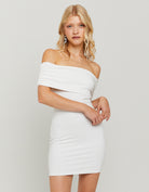 Tally Weijl White Off-Shoulder Mini Dress WHITE front view