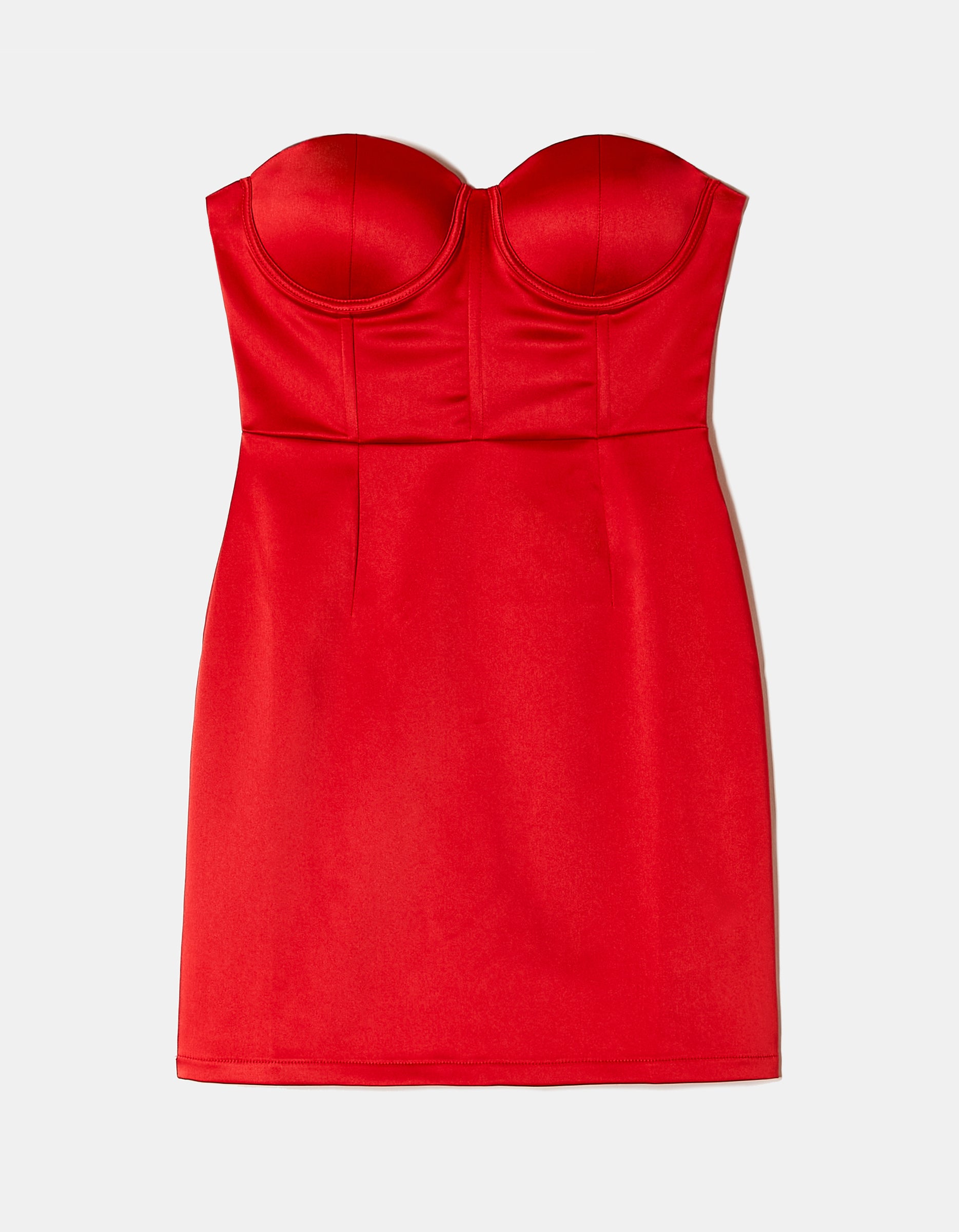 Tally Weijl Red Satin Mini Dress RED side view
