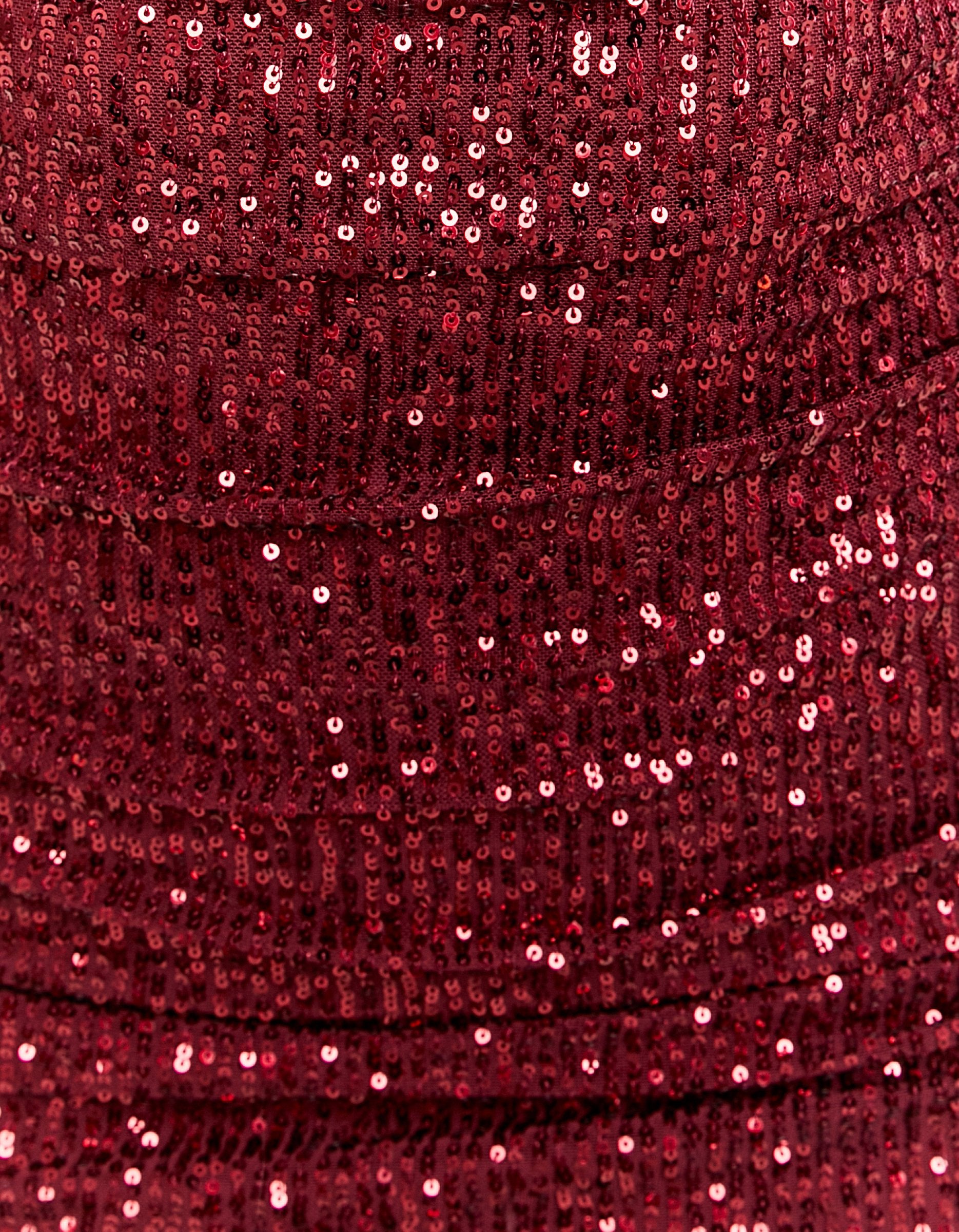 Ladies Red Sequined Mini Dress-Pattern View