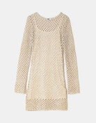 Tally Weijl Beige Knit Glitter Mini Dress Beige side view