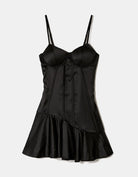 Tally Weijl Black Satin Mini Dress BLACK side view