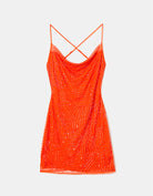 Tally Weijl Orange Mesh Mini Dress Orange side view