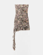 Tally Weijl Snake Skin Mesh Mini Dress With Ruffles multi back view