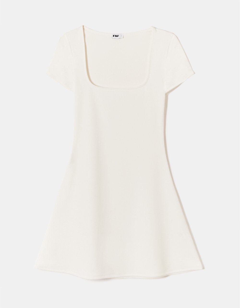 Tally Weijl White Basic Mini Dress WHITE back view
