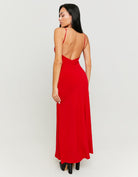 Tally Weijl Red Backless Maxi Dress RED back view