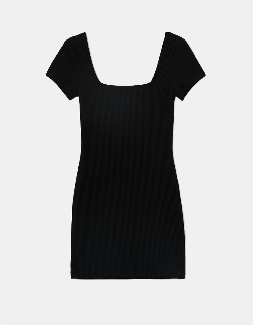 Ladies Mini Dress With Short Sleeves-Ghost Front View