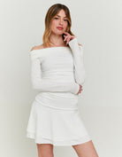 Tally Weijl White Off-Shoulder Mini Dress WHITE front view