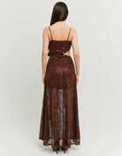 Tally Weijl Brown Sequined Maxi Dress Brown detail view