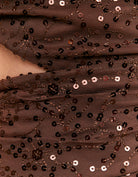 Tally Weijl Brown Sequined Maxi Dress Brown flat front view