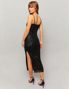 Tally Weijl Black Sequins Midi Dress With Slit BLACK detail view