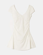 Front flat lay view of white mini dress