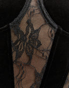 Tally Weijl Black Mini Velvet Dress With Lace Detail Black side view