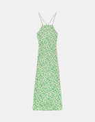 Tally Weijl Light Long Floral Green Maxi Dress Green flat front view