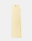 Tally Weijl Yellow Basic Midi Dress With Side Slit Yellow back view